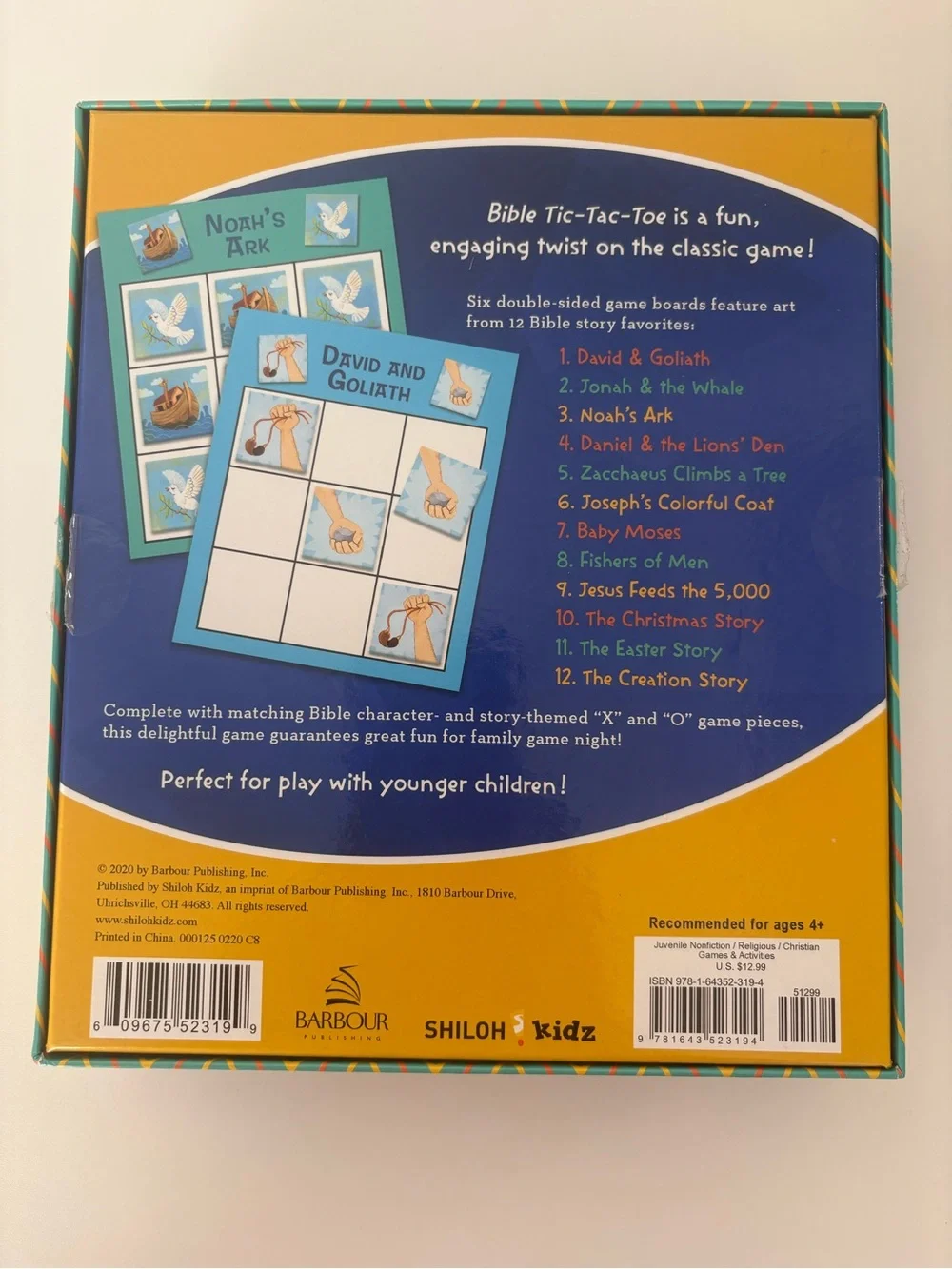 Barbour Bible Tic-Tac-Toe Game - Blue & Teal 4+